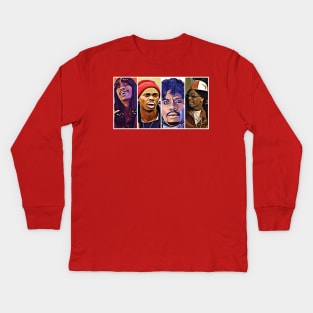 Many Faces of Dave Chappelle Kids Long Sleeve T-Shirt